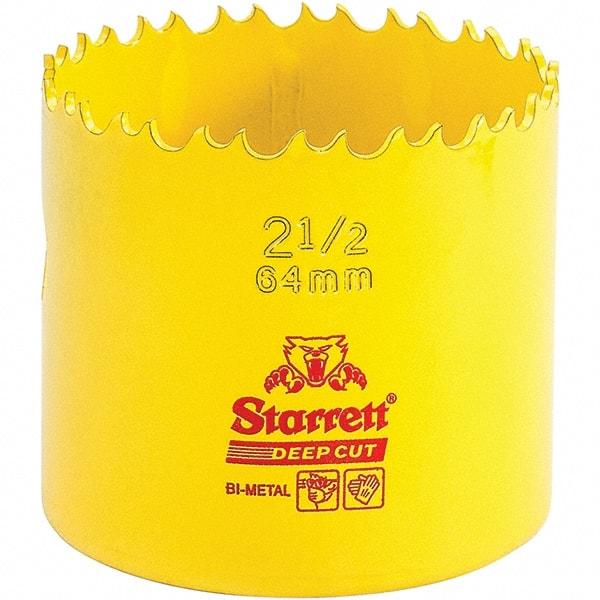 Starrett - 2-1/2" Diam, 2" Cutting Depth, Hole Saw - High Speed Steel Saw, Toothed Edge - Eagle Tool & Supply