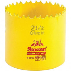 Starrett - 2-1/2" Diam, 2" Cutting Depth, Hole Saw - High Speed Steel Saw, Toothed Edge - Eagle Tool & Supply