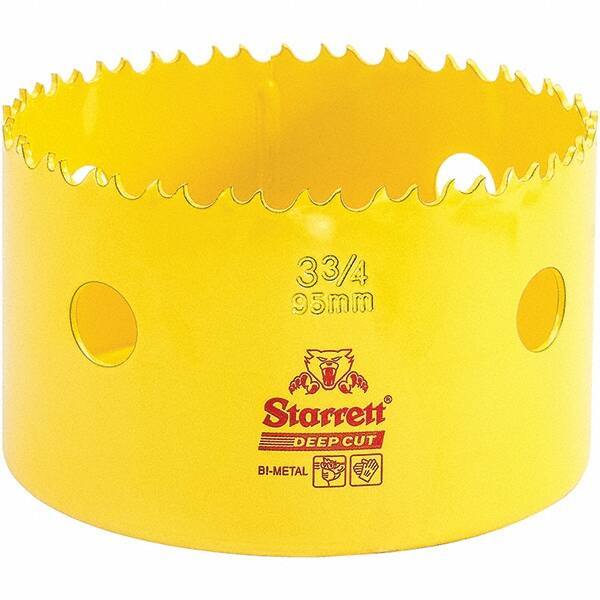 Starrett - 3-3/4" Diam, 2" Cutting Depth, Hole Saw - High Speed Steel Saw, Toothed Edge - Eagle Tool & Supply