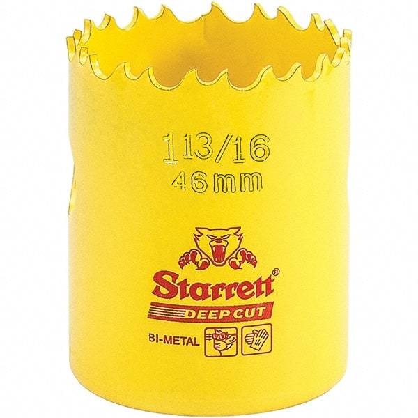 Starrett - 1-13/16" Diam, 2" Cutting Depth, Hole Saw - High Speed Steel Saw, Toothed Edge - Eagle Tool & Supply