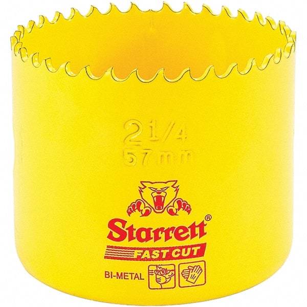 Starrett - 2-1/4" Diam, 1-5/8" Cutting Depth, Hole Saw - High Speed Steel Saw, Toothed Edge - Eagle Tool & Supply