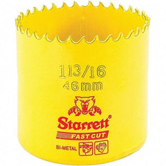 Starrett - 1-13/16" Diam, 1-5/8" Cutting Depth, Hole Saw - High Speed Steel Saw, Toothed Edge - Eagle Tool & Supply