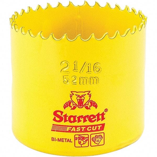 Starrett - 2-1/16" Diam, 1-5/8" Cutting Depth, Hole Saw - High Speed Steel Saw, Toothed Edge - Eagle Tool & Supply