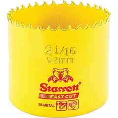 Starrett - 2-1/16" Diam, 1-5/8" Cutting Depth, Hole Saw - High Speed Steel Saw, Toothed Edge - Eagle Tool & Supply