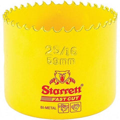 Starrett - 2-5/16" Diam, 1-5/8" Cutting Depth, Hole Saw - High Speed Steel Saw, Toothed Edge - Eagle Tool & Supply