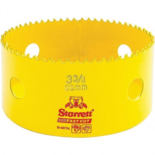 Starrett - 3-3/4" Diam, 1-5/8" Cutting Depth, Hole Saw - High Speed Steel Saw, Toothed Edge - Eagle Tool & Supply