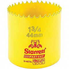 Starrett - 1-3/4" Diam, 1-5/8" Cutting Depth, Hole Saw - High Speed Steel Saw, Toothed Edge - Eagle Tool & Supply