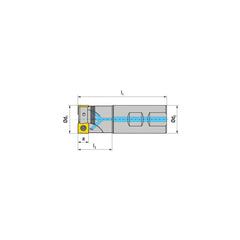 Indexable Square-Shoulder End Mill:  C491.25.R.03-09-B-32,  25.0000'' Shank Dia,  Weldon Flat Shank Uses  3,  Normal Pressure,  89.00 mm OAL