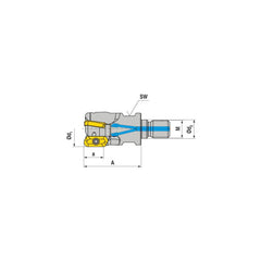 Indexable Square-Shoulder End Mill:  GHSC.40.R.03-19,  16.0000'' Shank Dia,  16.00 mm Modular Connection,  Modular Shank Uses  3,  Normal Pressure,  52.00 mm OAL