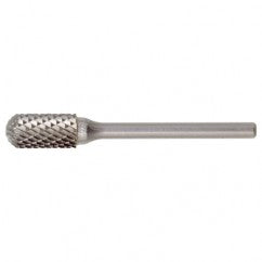 SC-5 Double Cut Solid Carbide Bur-Cylindrical with Ball Nose - Eagle Tool & Supply