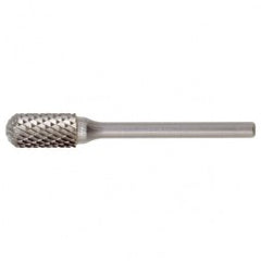 SC-5 Double Cut Solid Carbide Bur-Cylindrical with Ball Nose - Eagle Tool & Supply