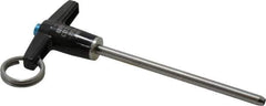 Jergens - 3/16" Diam, 3" Usable Length, T Handle, Push Button Quick Release Pin - 4-1/2" Overall Length, Grade 17-4 Stainless Steel, Passivated Finish - Eagle Tool & Supply