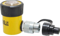 Enerpac - 10 Ton, 1" Stroke, 2.24 Cu In Oil Capacity, Portable Hydraulic Single Acting Cylinder - 2.24 Sq In Effective Area, 3.53" Lowered Ht., 4.53" Max Ht., 1.69" Cyl Bore Diam, 1.5" Plunger Rod Diam, 10,000 Max psi - Eagle Tool & Supply