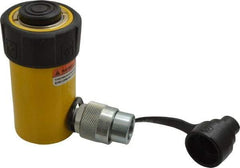 Enerpac - 10 Ton, 2.13" Stroke, 4.75 Cu In Oil Capacity, Portable Hydraulic Single Acting Cylinder - 2.24 Sq In Effective Area, 4.78" Lowered Ht., 6.91" Max Ht., 1.69" Cyl Bore Diam, 1.5" Plunger Rod Diam, 10,000 Max psi - Eagle Tool & Supply