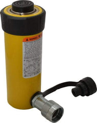 Enerpac - 15 Ton, 4" Stroke, 12.57 Cu In Oil Capacity, Portable Hydraulic Single Acting Cylinder - 3.14 Sq In Effective Area, 7.88" Lowered Ht., 11.88" Max Ht., 2" Cyl Bore Diam, 1.625" Plunger Rod Diam, 10,000 Max psi - Eagle Tool & Supply