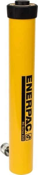 Enerpac - 15 Ton, 14" Stroke, 43.98 Cu In Oil Capacity, Portable Hydraulic Single Acting Cylinder - 3.14 Sq In Effective Area, 18.69" Lowered Ht., 32.69" Max Ht., 2" Cyl Bore Diam, 1.625" Plunger Rod Diam, 10,000 Max psi - Eagle Tool & Supply