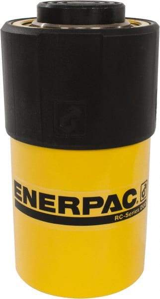 Enerpac - 25 Ton, 2" Stroke, 10.31 Cu In Oil Capacity, Portable Hydraulic Single Acting Cylinder - 5.16 Sq In Effective Area, 6.5" Lowered Ht., 8.5" Max Ht., 2.56" Cyl Bore Diam, 2.25" Plunger Rod Diam, 10,000 Max psi - Eagle Tool & Supply