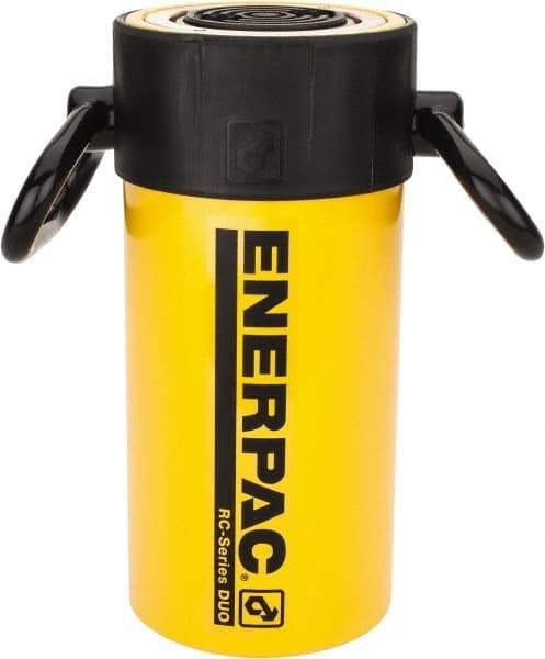 Enerpac - 50 Ton, 6.25" Stroke, 69.03 Cu In Oil Capacity, Portable Hydraulic Single Acting Cylinder - 11.04 Sq In Effective Area, 11.13" Lowered Ht., 17.38" Max Ht., 3.75" Cyl Bore Diam, 3.125" Plunger Rod Diam, 10,000 Max psi - Eagle Tool & Supply