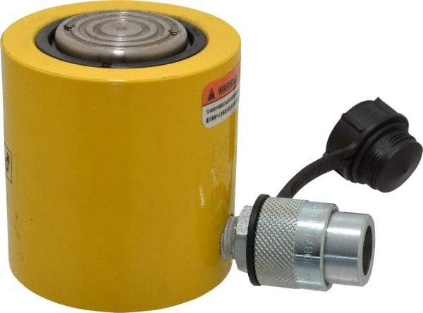 Enerpac - 20 Ton, 1.75" Stroke, 7.75 Cu In Oil Capacity, Portable Hydraulic Low Profile Cylinder - 4.43 Sq In Effective Area, 3.88" Lowered Ht., 5.63" Max Ht., 2.38" Cyl Bore Diam, 2" Plunger Rod Diam, 10,000 Max psi - Eagle Tool & Supply