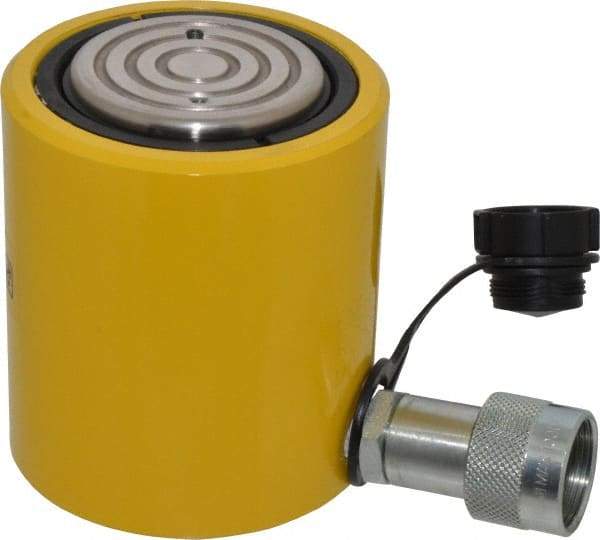 Enerpac - 30 Ton, 2.44" Stroke, 15.82 Cu In Oil Capacity, Portable Hydraulic Low Profile Cylinder - 6.49 Sq In Effective Area, 4.63" Lowered Ht., 7.06" Max Ht., 2.88" Cyl Bore Diam, 2.62" Plunger Rod Diam, 10,000 Max psi - Eagle Tool & Supply