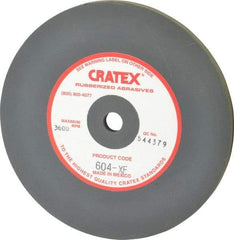 Cratex - 6" Diam x 1/2" Hole x 1/4" Thick, Surface Grinding Wheel - Silicon Carbide, Extra Fine Grade, 3,600 Max RPM, Rubber Bond, No Recess - Eagle Tool & Supply
