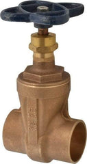 NIBCO - 2" Pipe, Class 125, Soldered Bronze Solid Wedge Stem Gate Valve - 200 WOG, 125 WSP, Screw-In Bonnet - Eagle Tool & Supply