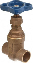 NIBCO - 3/4" Pipe, Class 125, Soldered Bronze Solid Wedge Stem Gate Valve - 200 WOG, 125 WSP, Screw-In Bonnet - Eagle Tool & Supply