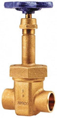 NIBCO - 1-1/4" Pipe, Class 150, Soldered Bronze Solid Wedge Rising Stem Gate Valve with Oxygen Service - 300 WOG, 150 WSP, Bolted Bonnet - Eagle Tool & Supply