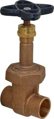 NIBCO - 1" Pipe, Class 150, Soldered Bronze Solid Wedge Rising Stem Gate Valve - 300 WOG, 150 WSP, Bolted Bonnet - Eagle Tool & Supply