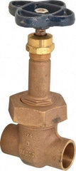 NIBCO - 3/4" Pipe, Class 150, Soldered Bronze Solid Wedge Rising Stem Gate Valve - 300 WOG, 150 WSP, Bolted Bonnet - Eagle Tool & Supply