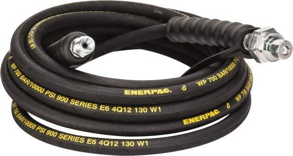 Enerpac - 1/4" Inside Diam x 3/8 NPT 20' Hydraulic Pump Hose - 10,000 psi, CH-604 Opposite End, Rubber - Eagle Tool & Supply