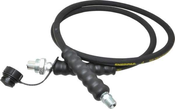 Enerpac - 1/4" Inside Diam x 3/8 NPT 6' Hydraulic Pump Hose - 10,000 psi, CH-604 Opposite End, Rubber - Eagle Tool & Supply