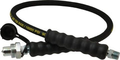 Enerpac - 1/4" Inside Diam x 3/8 NPT 3' Hydraulic Pump Hose - 10,000 psi, CH-604 Opposite End, Rubber - Eagle Tool & Supply