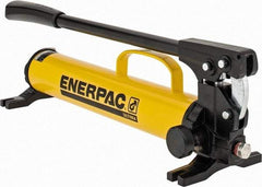 Enerpac - 1" Piston Stroke, 1/2" Piston Diam, 0.15 Cu In per Stroke, 47 Cu In Reservoir Capacity, Manual Hydraulic Pump - 10,000 psi, 85 Lbs. Max Handle Effort, 1 Stage - Eagle Tool & Supply