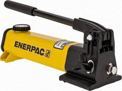 Enerpac - 1/2" Piston Stroke, 3/8" Diam, 0.055" Cu In per Stroke, 20 Cu In Reservoir Capacity, Manual Hydraulic Pump - 10,000 psi, 72 Lbs. Max Handle Effort - Eagle Tool & Supply