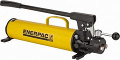 Enerpac - 1" Piston Stroke, 1-1/8" Piston Diam, 1.00, 0.15 Cu In per Stroke, 134 Cu In Reservoir Capacity, Manual Hydraulic Pump - 10,000 psi, 77 Lbs. Max Handle Effort, 2 Stage - Eagle Tool & Supply