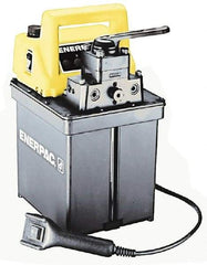 Enerpac - 10,000 psi Electric Hydraulic Pump & Jack - 0.5 Gal Oil Capacity, 3-Way, 2 Position Valve, Use with Single Acting Cylinders, Advance, Hold & Retract - Eagle Tool & Supply