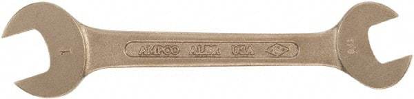 Ampco - 9mm x 11mm Nonsparking Open End Wrench - 5" OAL, Double End, Plain Finish - Eagle Tool & Supply