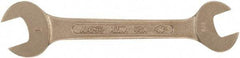 Ampco - 9mm x 11mm Nonsparking Open End Wrench - 5" OAL, Double End, Plain Finish - Eagle Tool & Supply