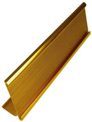 NMC - 2 Inch Compatible Sign Wide, Aluminum Desk Plate Sign Holder - Gold, 10 Inch Width x 10 Inch Holder Height - Eagle Tool & Supply