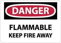 NMC - Danger - Flammable - Keep Fire Away, Aluminum Fire Sign - 14" Wide x 10" High - Eagle Tool & Supply