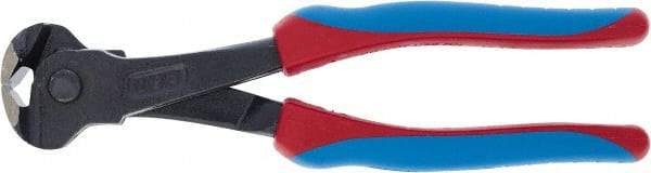 Channellock - 8" OAL, 1/4" Capacity, End Cutting Pliers - 11/32" Jaw Length x 1-19/32" Jaw Width, Oval/Curved Head, TPR-Rubber Overmold Handle - Eagle Tool & Supply