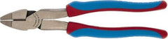 Channellock - 9" OAL, 1-17/32" Jaw Length x 1-5/16" Jaw Width, Linesman's Pliers - Serrated Jaw, Round Nose Head, Comfort Grip Handles - Eagle Tool & Supply