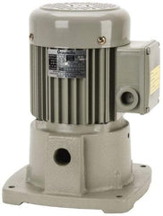 Graymills - 230/460 Volt, 1/2 hp, 3 Phase, 3,450 RPM, Cast Iron Suction Machine Tool & Recirculating Pump - 32 GPM, 3/4" Inlet, 42 psi, 8-1/2" Long x 7-3/8" Mounting Flange Width, 11-1/32" Overall Height, Metric Thread, Aluminum Impeller - Eagle Tool & Supply