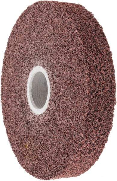 3M - 6" Diam, 1" Face Width, 1-1/4" Center Hole, Medium Grade, Aluminum Oxide Deburring Wheel - Convolute, Medium Density 5 Grade, 6,000 RPM - Eagle Tool & Supply