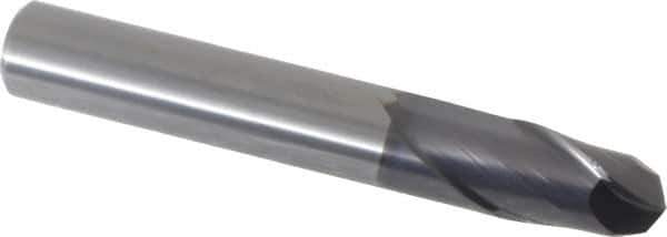 OSG - 8mm Diam, 12mm LOC, 2 Flute Solid Carbide Ball End Mill - TiAlN Finish, Single End, 55mm OAL, 8mm Shank Diam, Spiral Flute - Eagle Tool & Supply