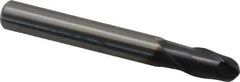 OSG - 6mm Diam, 9mm LOC, 2 Flute Solid Carbide Ball End Mill - TiAlN Finish, Single End, 50mm OAL, 6mm Shank Diam, Spiral Flute - Eagle Tool & Supply