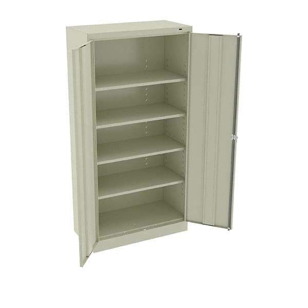 Tennsco - 5 Shelf Locking Storage Cabinet - Steel, 36" Wide x 18" Deep x 72" High, Putty - Eagle Tool & Supply