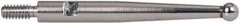 INTERAPID - 0.08" Ball Diam, Steel, Ball Test Indicator Contact Point - 13/16" Contact Point Length, Use with Brown & Sharpe 310-3, 311-3, 310-b-3, 311-bn-3, 312-3 & 312-4 INTERAPID 312 Dial Test Indicators - Eagle Tool & Supply