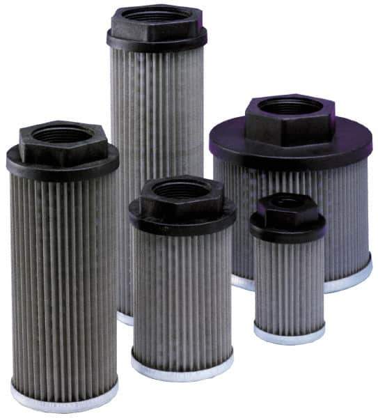 Parker - 500 LPM, 132 GPM, 150mm Diam, Suction Strainer without Bypass - 3 Port NPT, 10.71" Long - Eagle Tool & Supply